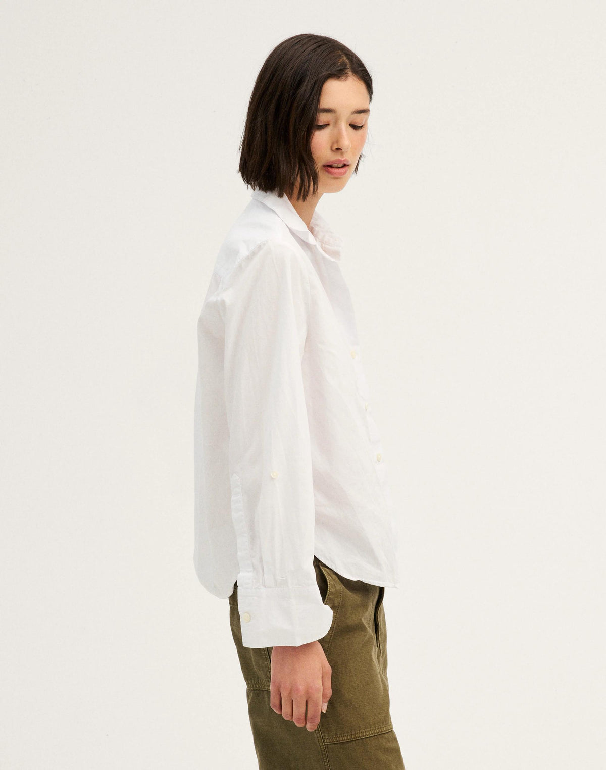 The Signature Y-Neck Shirt in Poplin White | Madewell