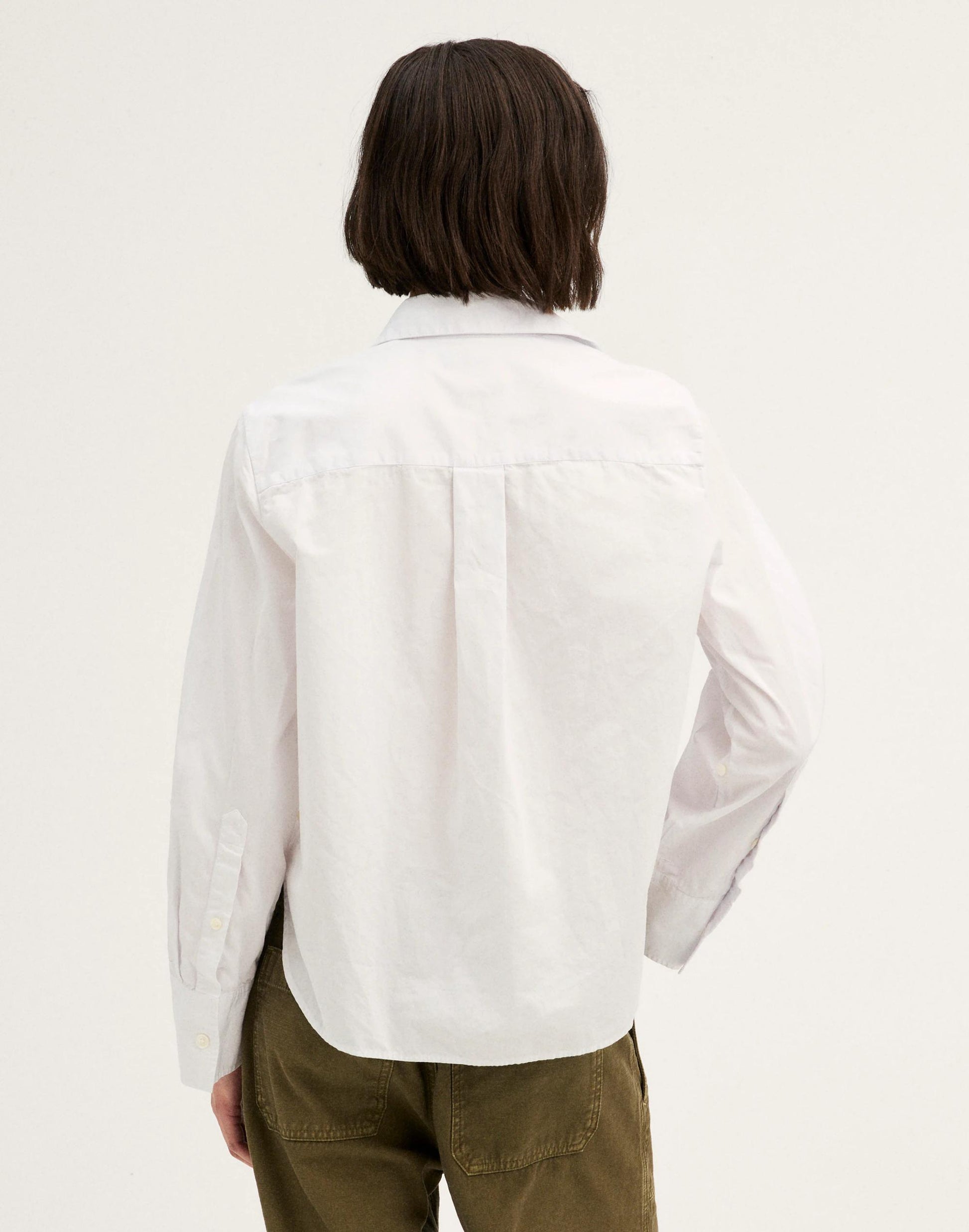 The Signature Y-Neck Shirt in Poplin White | Madewell