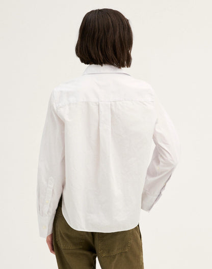 The Signature Y-Neck Shirt in Poplin White | Madewell