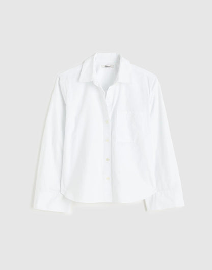 The Signature Y-Neck Shirt in Poplin White | Madewell