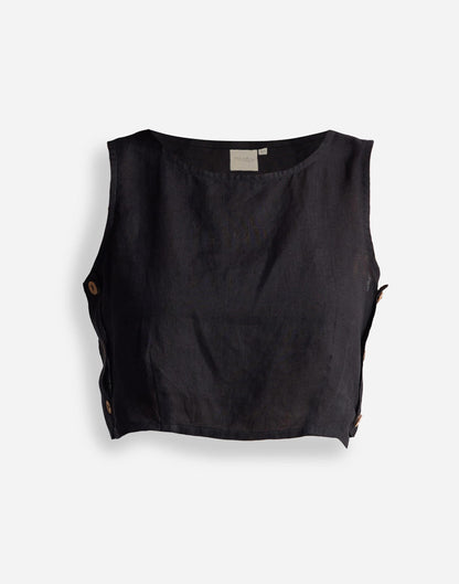 Reistor® Boxy Crop Top in 100% Black Hemp Black | Madewell