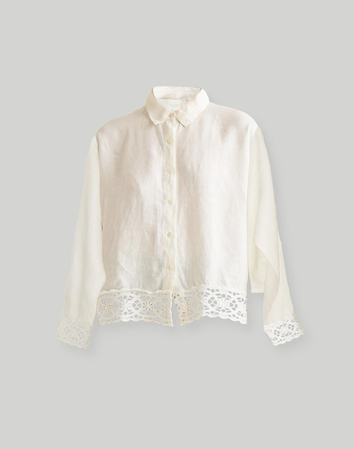 Reistor® Button-down with Embroidered Lace Shirt Off White | Madewell