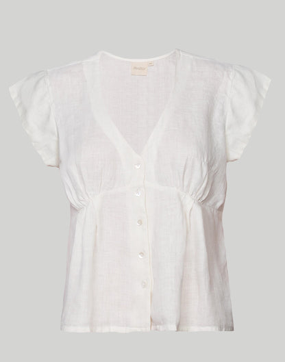 Reistor Deep V-Neck Top Ivory White | Madewell