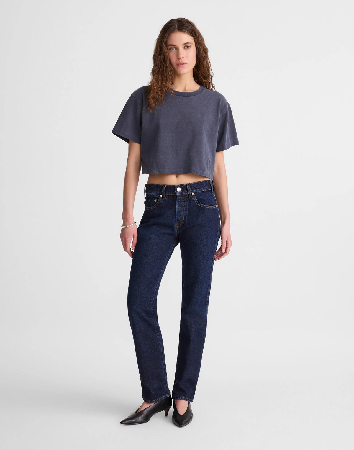 Madewell x Benjamin Talley Smith The Sullivan Boxy Crop Tee Classic Navy | Madewell