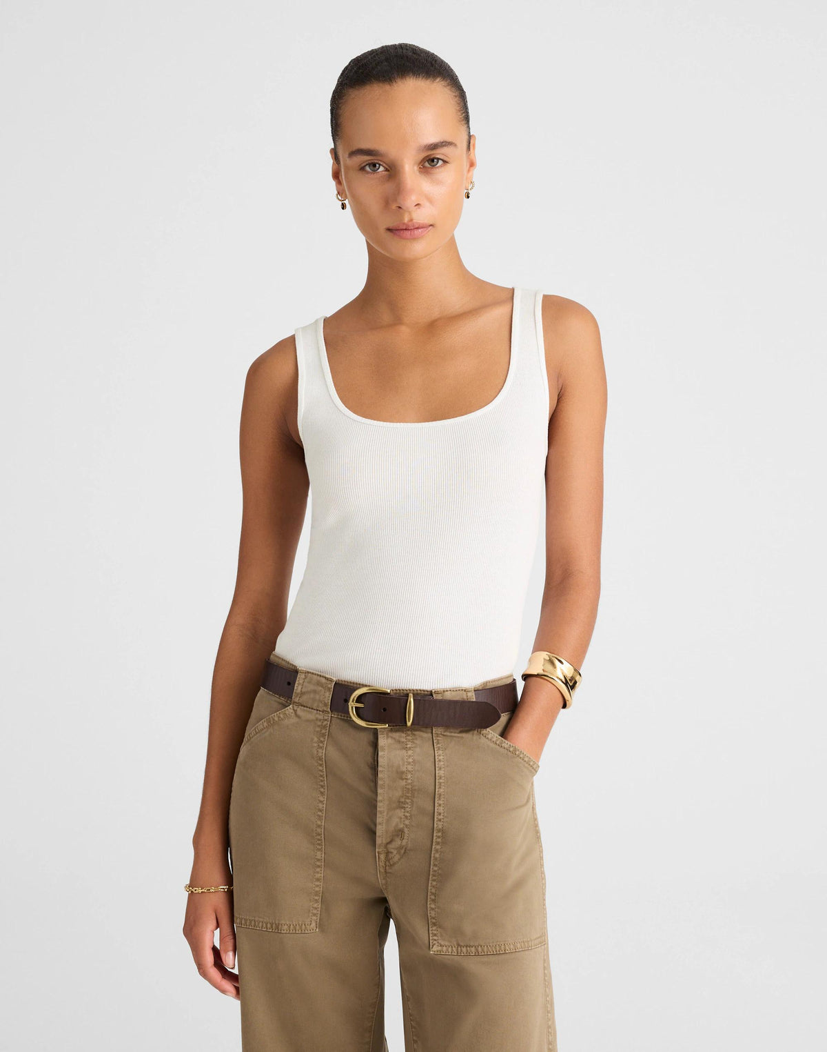 Scoopneck Tank White | Madewell