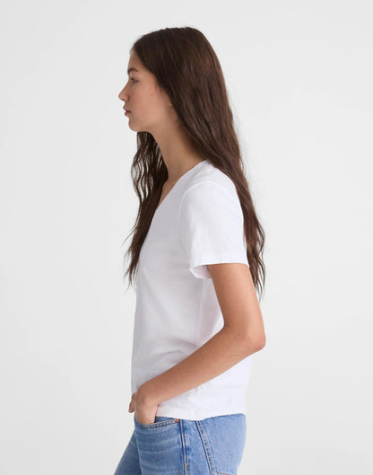 The Easy V-Neck Tee in Soft Slub White | Madewell