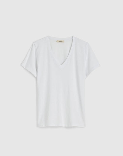 The Easy V-Neck Tee in Soft Slub White | Madewell