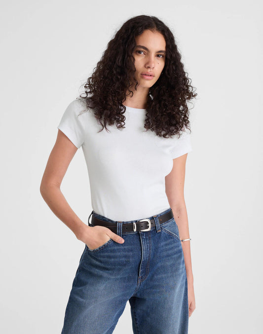 The '90s Crewneck Tee in Compact Cotton White | Madewell