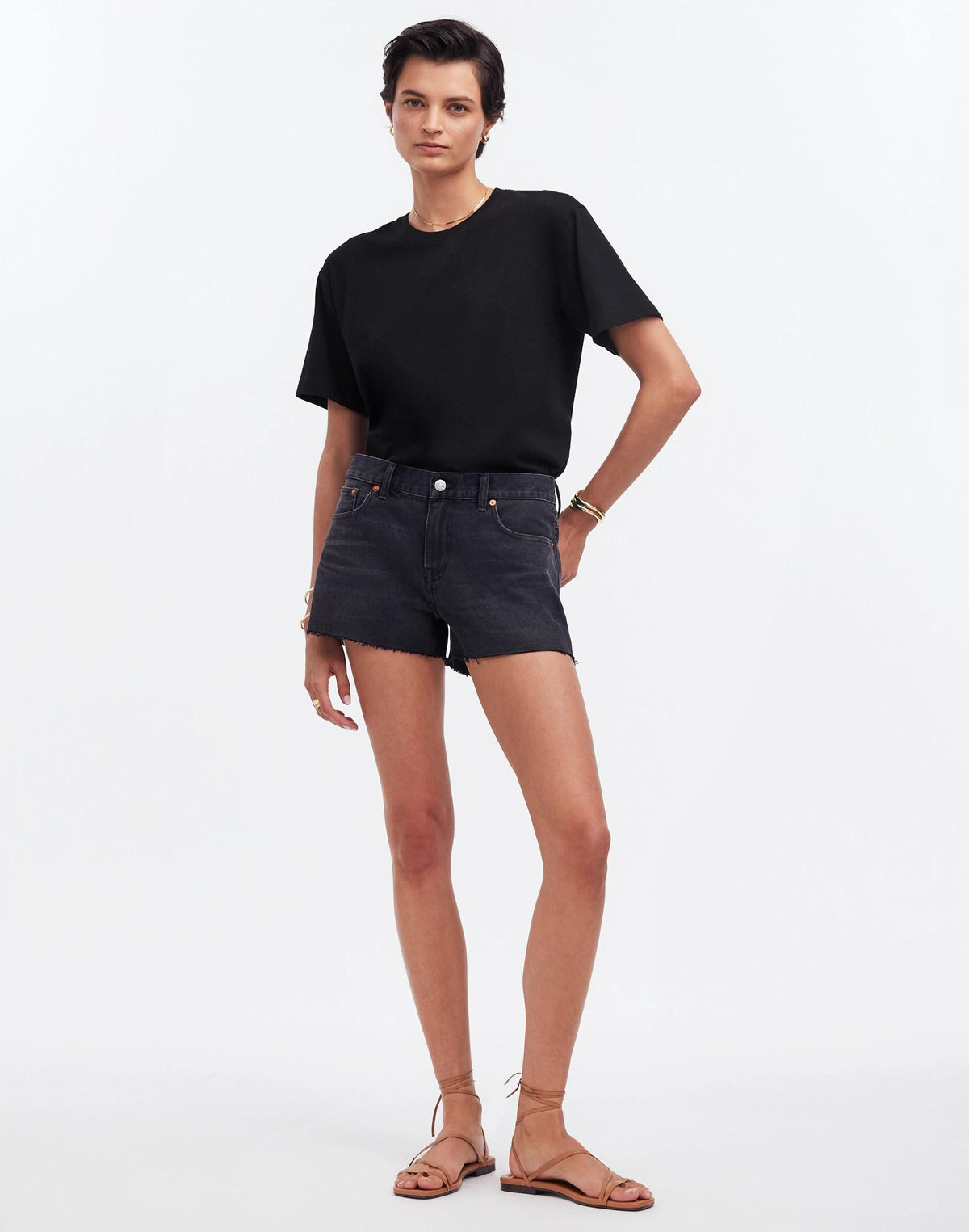 Cotton Relaxed Oversized Tee Jet Black | Madewell