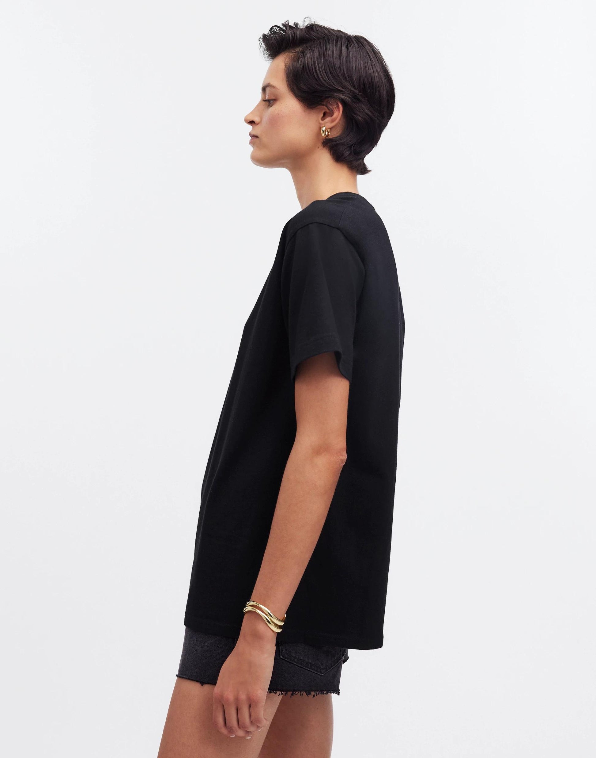 Cotton Relaxed Oversized Tee Jet Black | Madewell