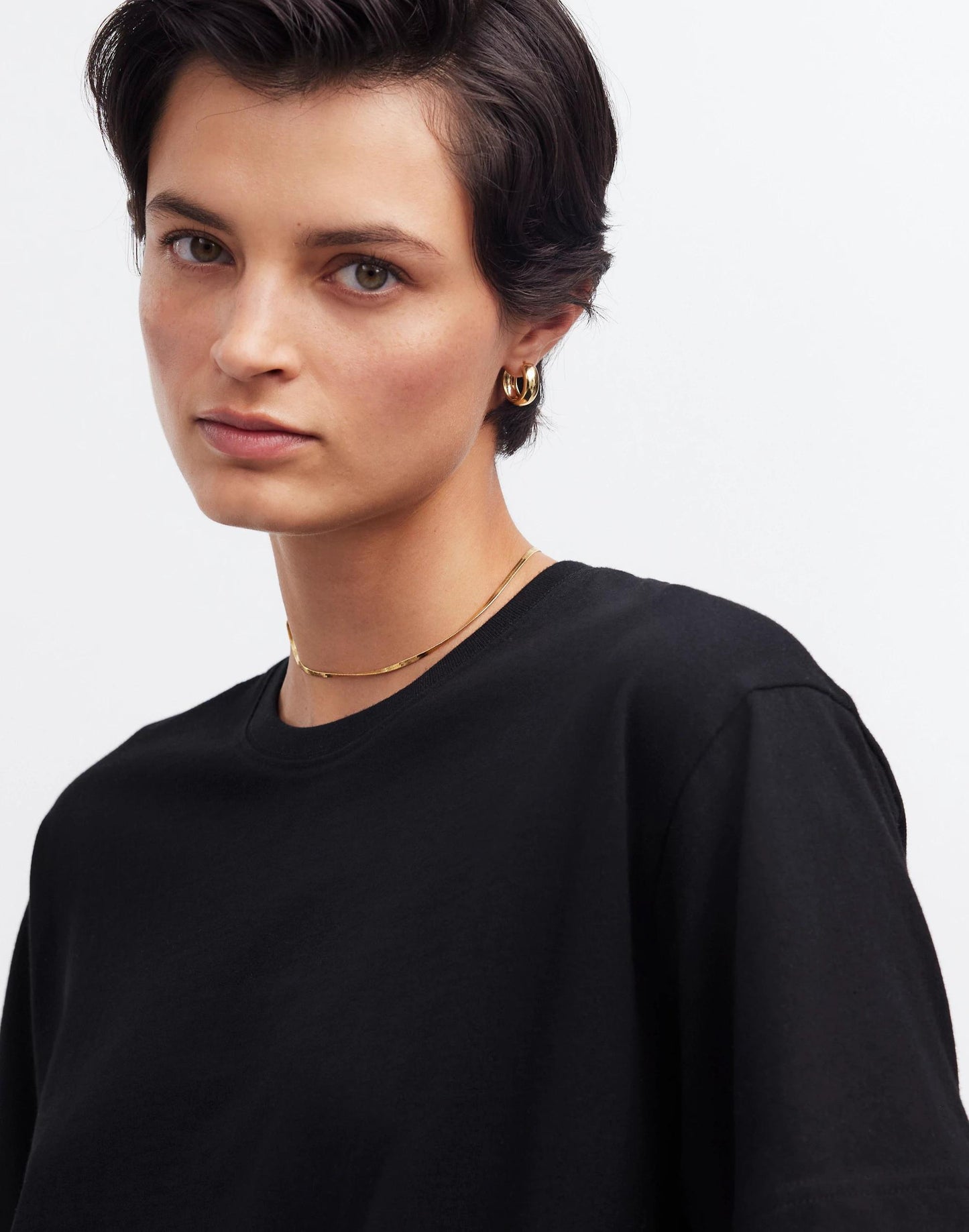 Cotton Relaxed Oversized Tee Jet Black | Madewell