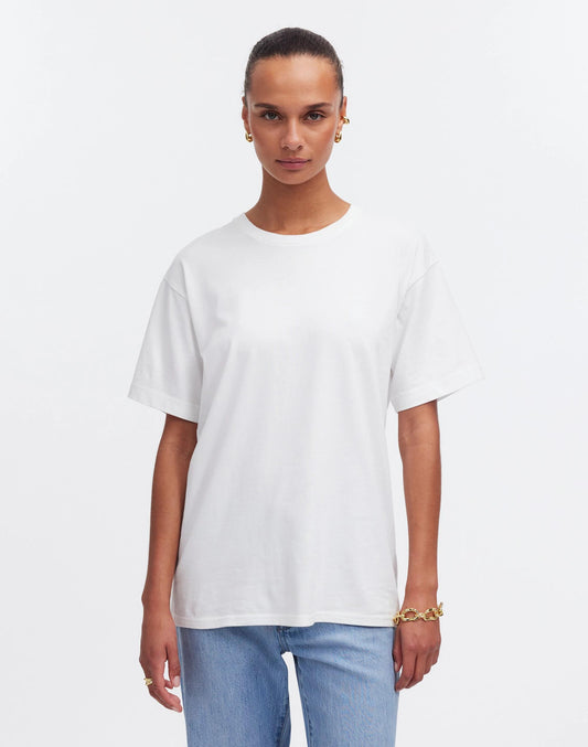 Cotton Relaxed Oversized Tee Eyelet White | Madewell
