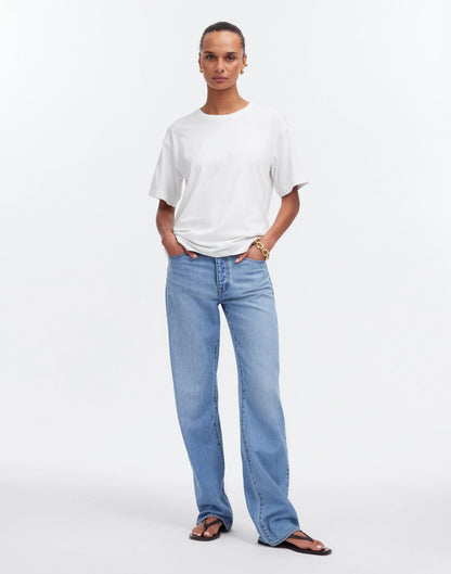 Cotton Relaxed Oversized Tee Eyelet White | Madewell
