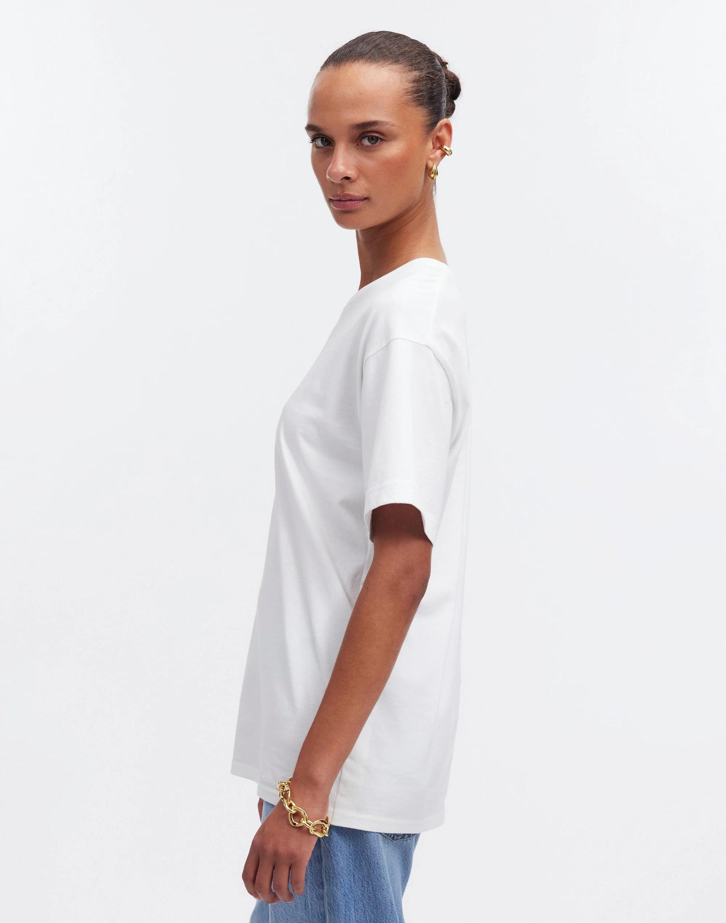 Cotton Relaxed Oversized Tee Eyelet White | Madewell
