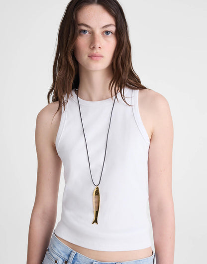 Fish Comb Charm Necklace Antique Gold | Madewell