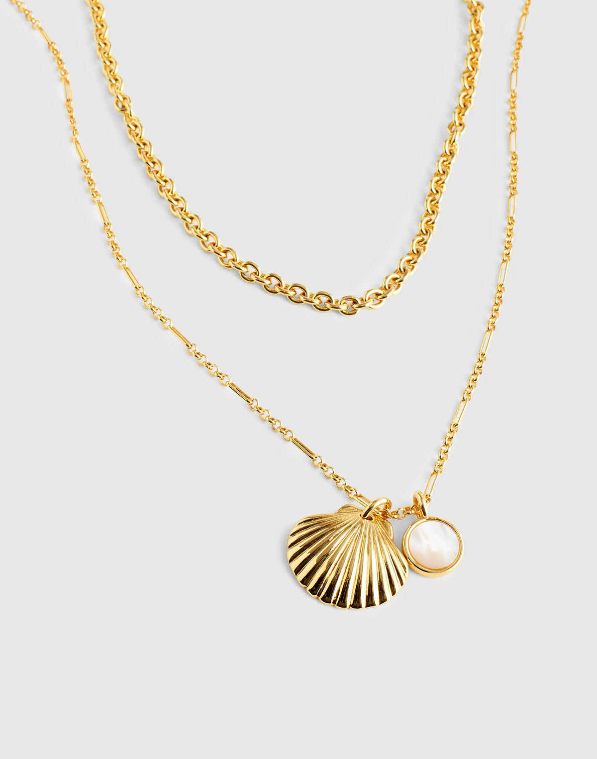Two-Pack Mother-of-Pearl Necklace Set Antique Gold | Madewell