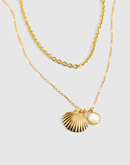 Two-Pack Mother-of-Pearl Necklace Set Antique Gold | Madewell
