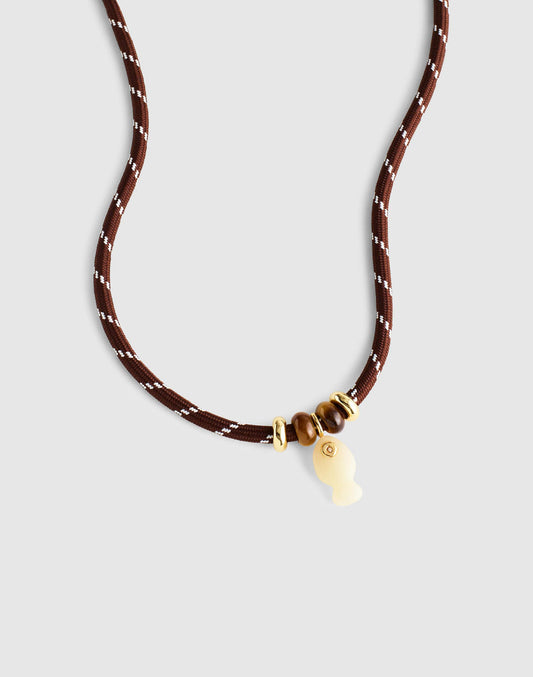Semiprecious Paracord Charm Necklace Dark Brown | Madewell
