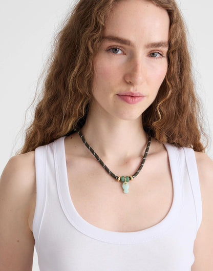 Semiprecious Paracord Charm Necklace Antique Gold | Madewell
