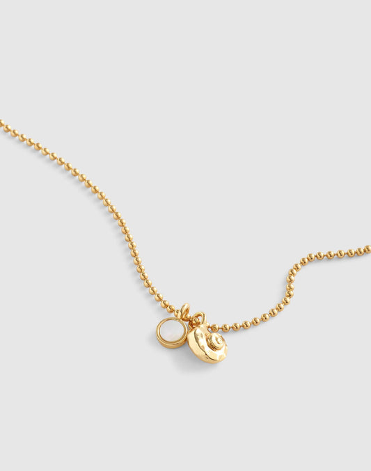 Mother-of-Pearl Ball Chain Necklace Antique Gold | Madewell