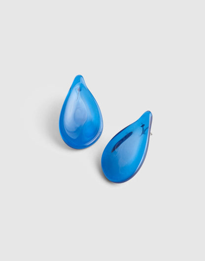 Oversized Droplet Stud Earrings Retro Blue | Madewell