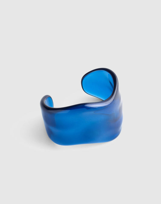 Resin Chunky Wavy Cuff Bracelet Retro Blue | Madewell