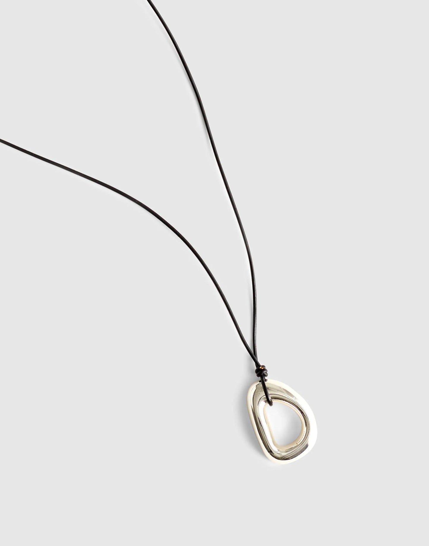 Sculptural Pendant Cord Necklace Warm Silver | Madewell