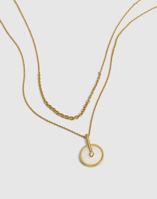 Two-Pack Stone Inlay Coin Necklace Set Mother Of Pearl | Madewell