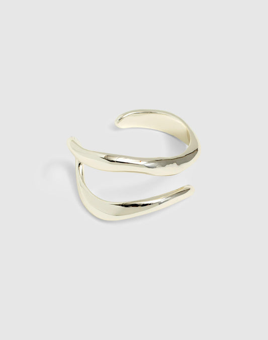 Sculptural Illusion Cuff Bracelet Warm Silver | Madewell