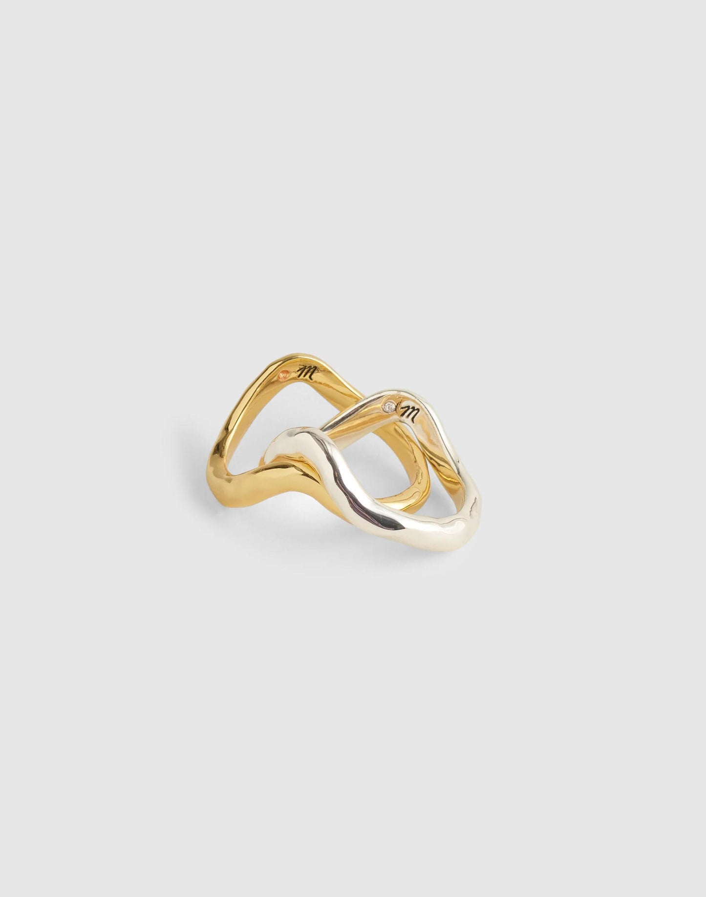 Hammered Sculptural Stacking Ring Set Mixed Metal | Madewell