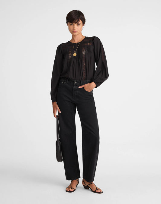 The Tall Darted Barrel-Leg Jean Washed Black | Madewell
