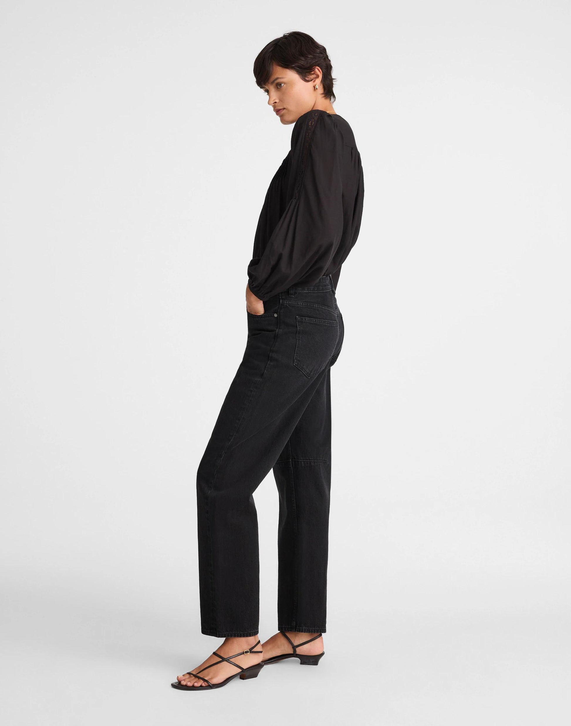 The Tall Darted Barrel-Leg Jean Washed Black | Madewell
