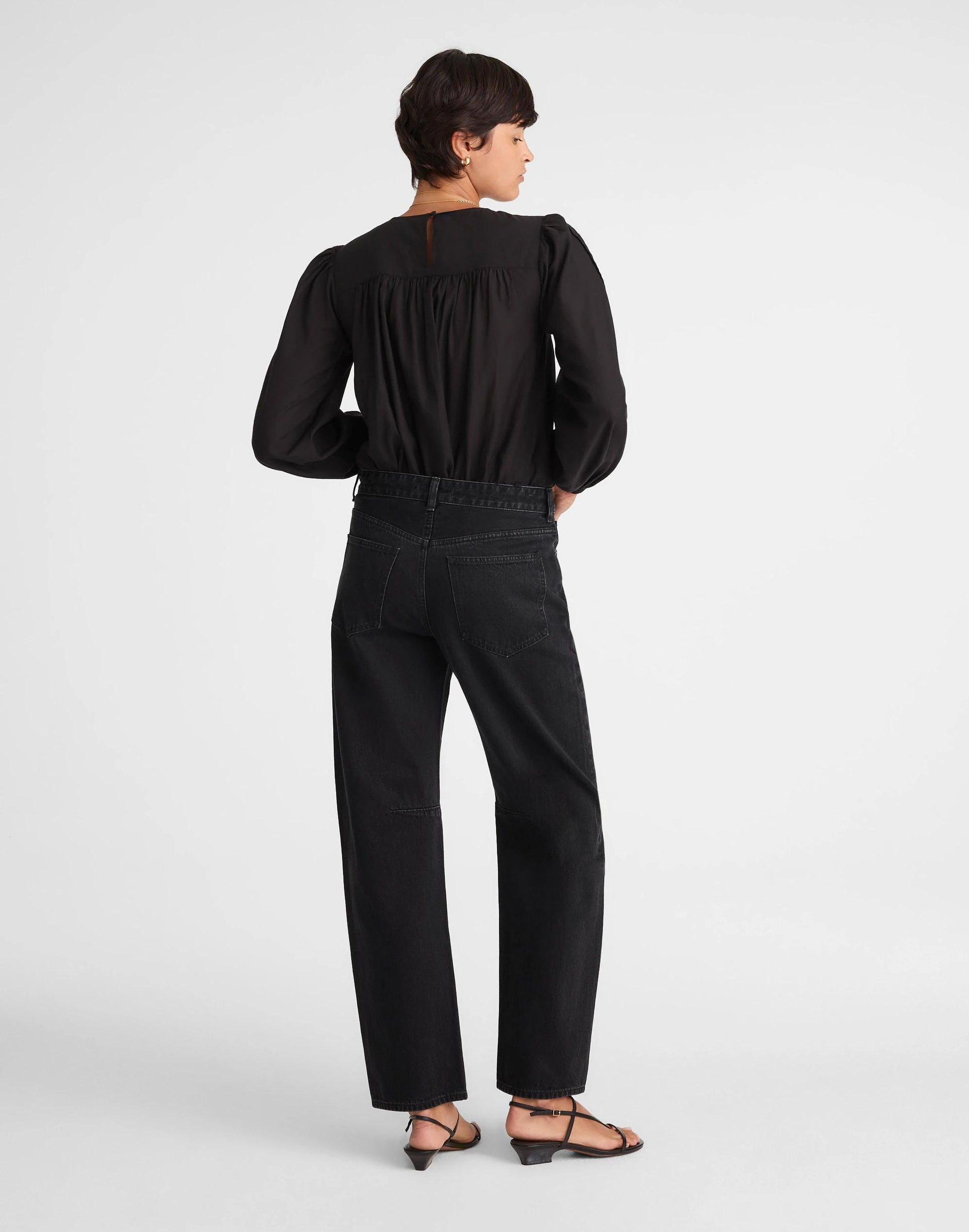 The Tall Darted Barrel-Leg Jean Washed Black | Madewell