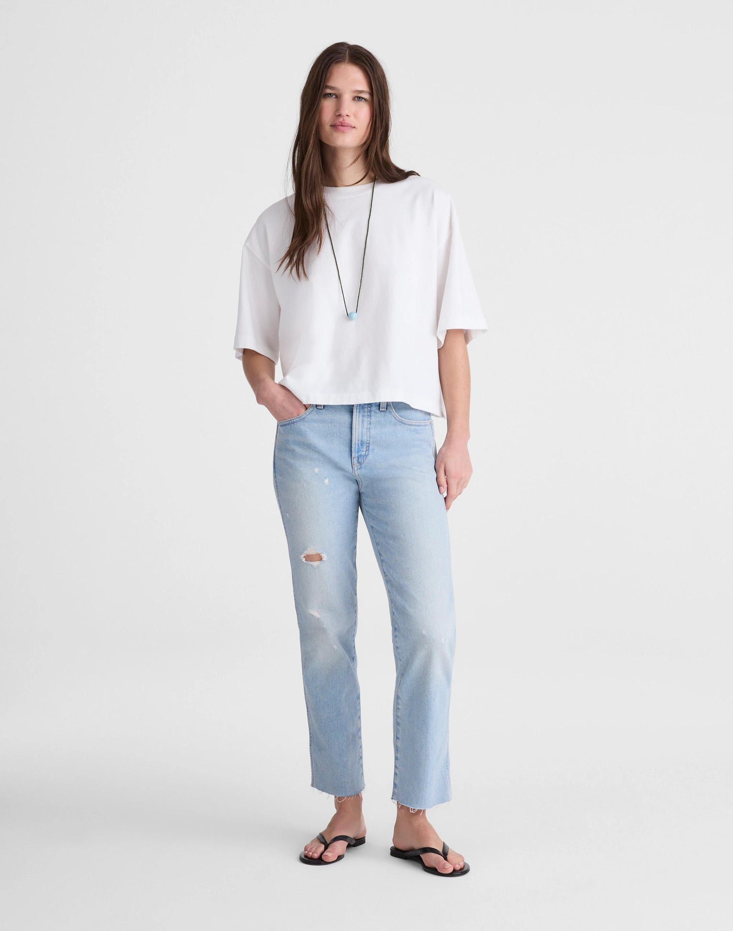 The Tall Longline Straight Crop Jean in Foster Wash Foster Wash | Madewell